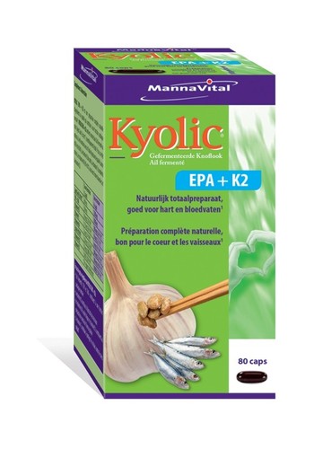 Mannavital Kyolic EPA & K2 (80 Vegetarische capsules)