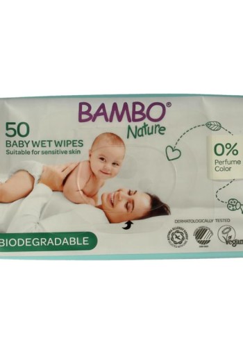 Bambo Nature wet wipes (50 Stuks)