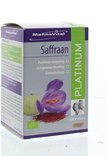 Mannavital Saffraan platinum (60 Vegetarische capsules)