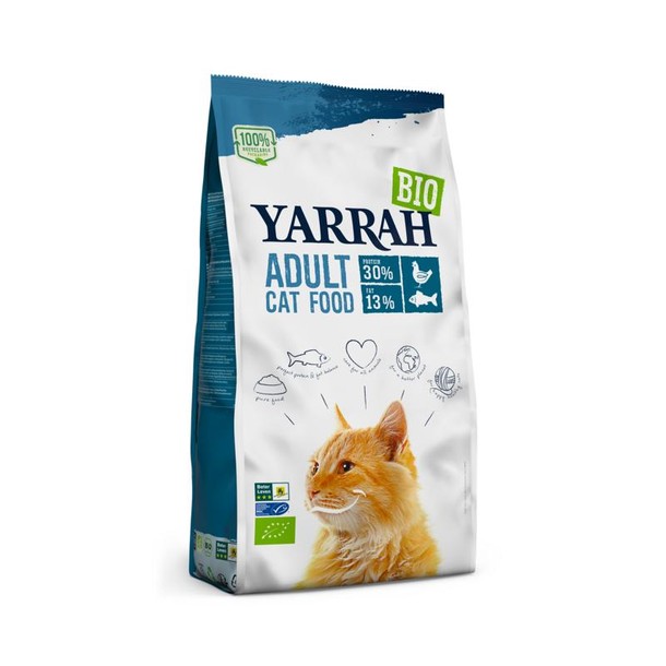 Yarrah Adult kattenvoer met vis bio (10 Kilogram)