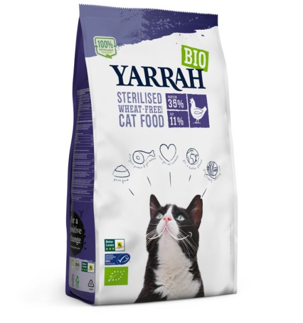 Yarrah Kattenvoer voor gesteriliseerde kat wheat-free bio (2000 Gram)