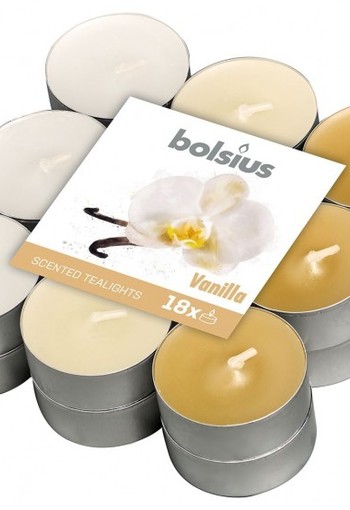 Bolsius Geurtheelicht multi colour brick 18 vanille (18 Stuks)