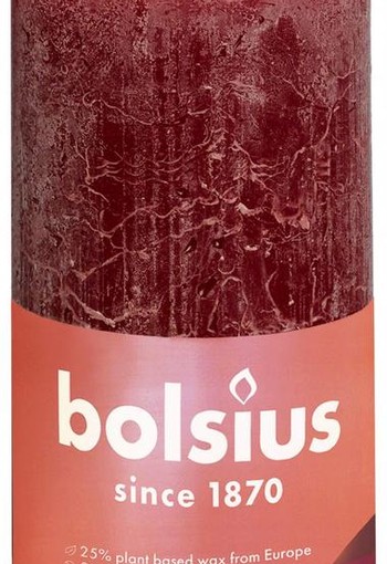 Bolsius Rustiekkaars shine 130/68 velvet red (1 Stuks)