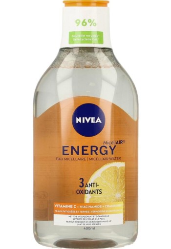 Nivea Micellair water energy met vitamine C (400 Milliliter)
