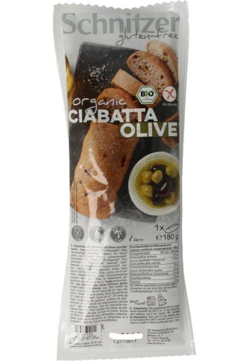 Schnitzer Ciabatta met olijven biologisch (180 Gram)