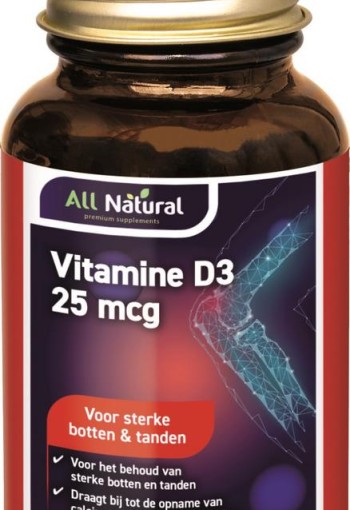 All Natural Vitamine D3 25mcg (90 Capsules)