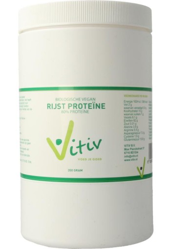 Vitiv Rijst proteine 80% vegan bio (350 Gram)