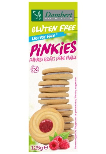 Damhert Pinkies biscuits framboos (125 Gram)