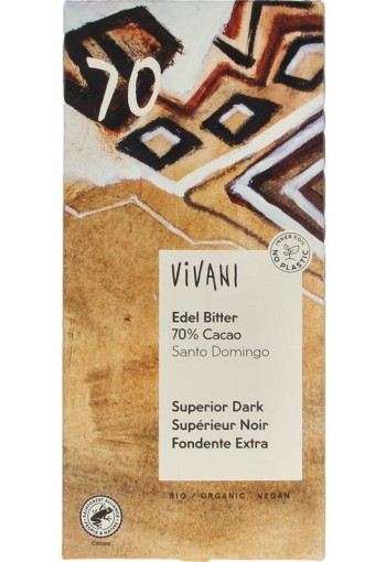 Vivani Chocolade puur superieur 70% Santo Domingo bio (100 Gram)