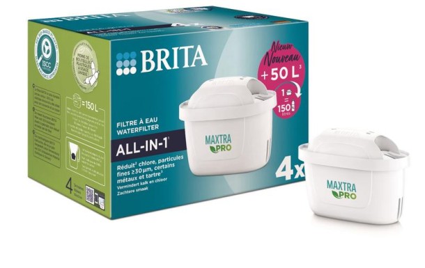 Brita Waterfilterpatroon maxtra pro all-in-1 4-pack (4 Stuks)