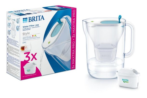 Brita Style cool blue + 3 maxtra pro all-in-1 (1 Set)