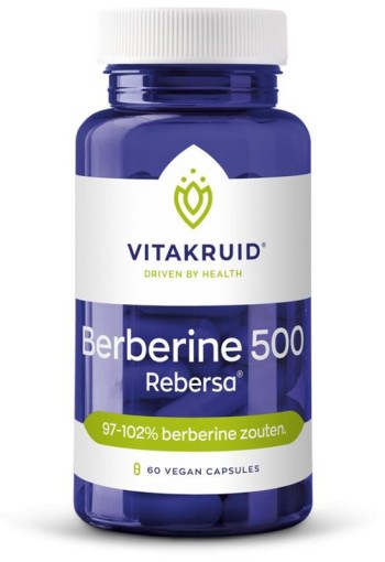 Vitakruid Berberine 500 Rebersa 97-102% berberine zouten (60 Vegetarische capsules)