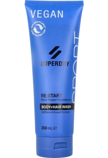 Superdry Sport RE:start body + hair wash (250 Milliliter)