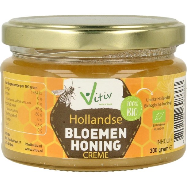 Vitiv Creme honing bio (300 Gram)