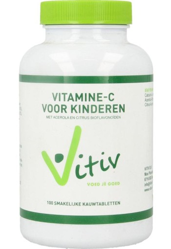Vitiv Kinder vitamine C zuurvrij 120mg (100 Kauwtabletten)