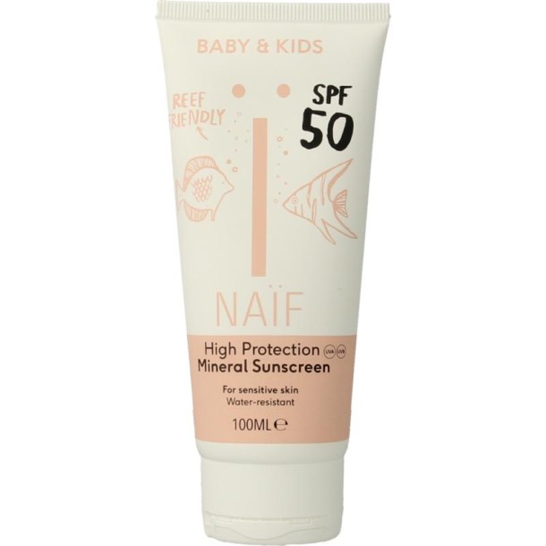 Naif Baby & kids high protection mineral sunscr SPF50 (100 Milliliter)