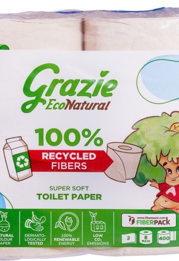 Grazie Natural Toiletpapier 2-laags (8 Stuks)