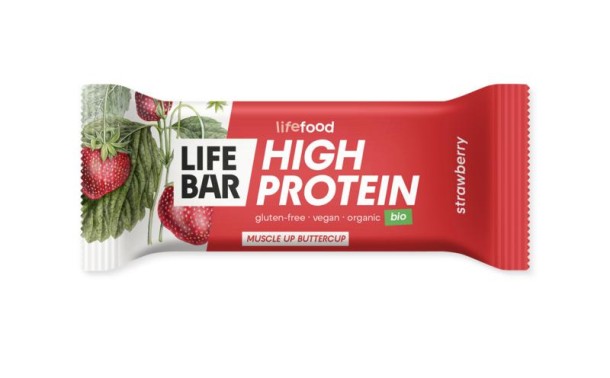 Lifefood Lifebar proteine aardbei bio (40 Gram)