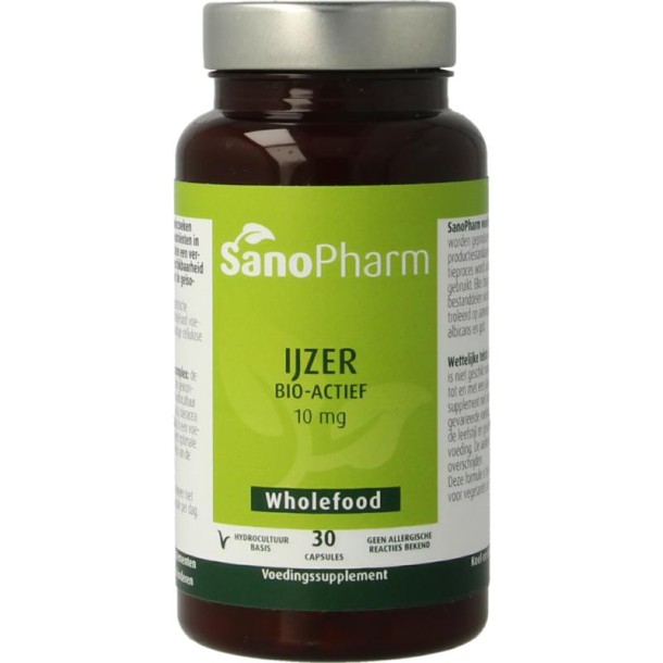 Sanopharm IJzer 10mg wholefood (30 Capsules)