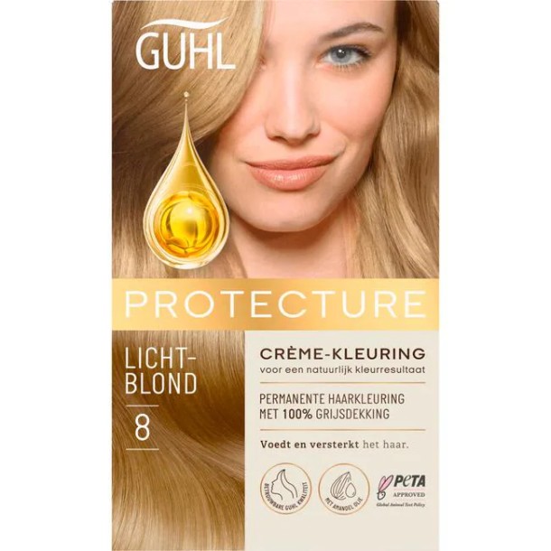 Guhl Protecture Beschermende Crème-Haarkleuring 8 Lichtblond 2x50 ML