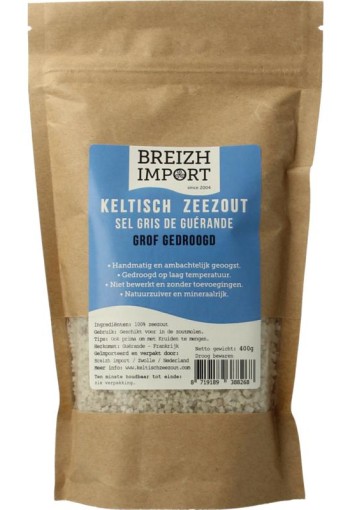 Breizh Import Grof Keltisch zeezout gedroogd (navulzak) (400 Gram)