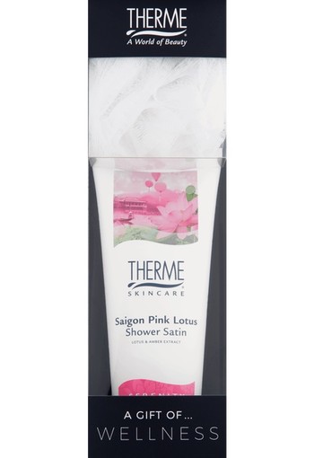 Therme Saigon Pink Lotus Cadeauset Shower & Puff