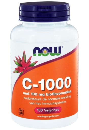 NOW Vitamine C 1000mg bioflavonoiden (100 Vegetarische capsules)