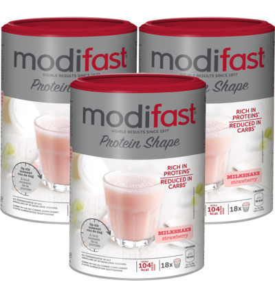 Modifast Protein Shape Milkshake Aardbei Trio 3x 540gr