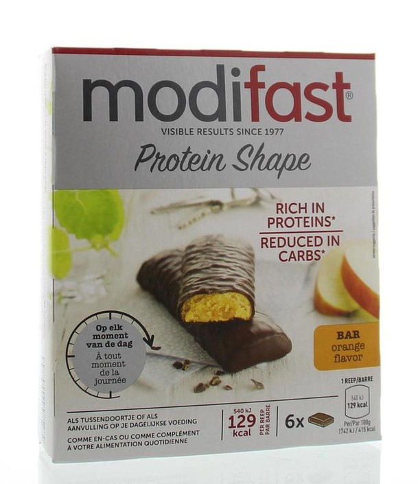 Modifast Protein shape reep choco/sinaasappel 6 x 31 gram (1 Stuks)