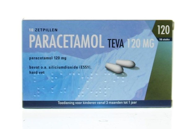 Teva Paracetamol 120 mg (10 Zetpillen)