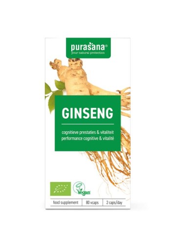 Purasana Ginseng vegan bio (80 Vegetarische capsules)