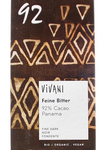 Vivani Chocolade puur delicaat 92% Panama bio (80 Gram)