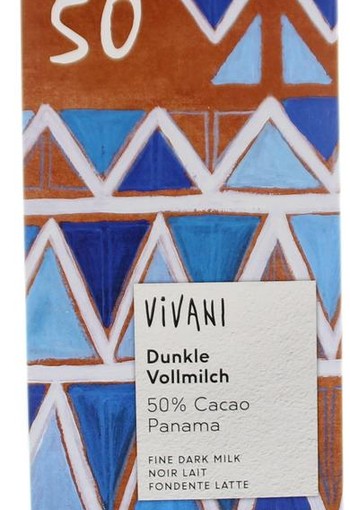 Vivani Chocolade melk donker 50% Panama bio (80 Gram)