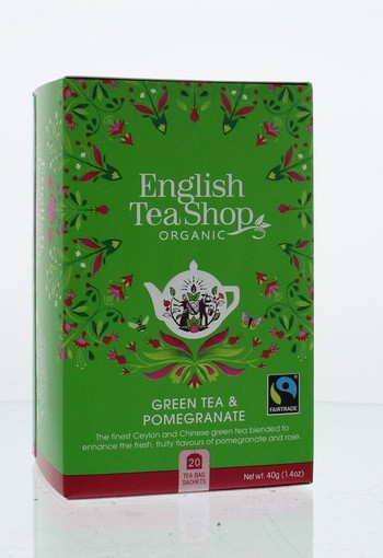 English Tea Shop Green tea pomegranate bio (20 Zakjes)
