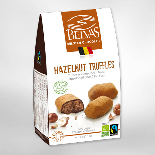 Belvas Praline hazelnoot truffels bio (100 Gram)