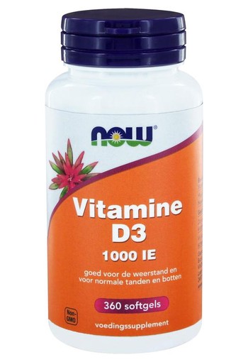 NOW Vitamine D3 1000IE (360 Softgels)