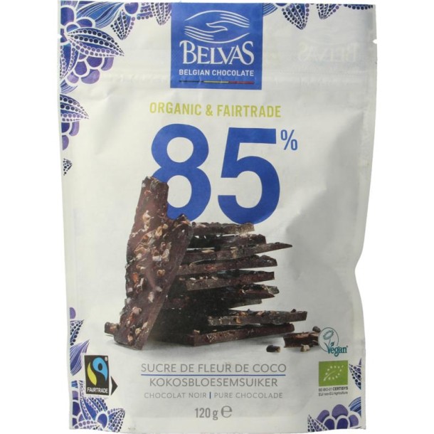 Belvas Thins dark 85% met kokosbloesemsuiker bio (120 Gram)