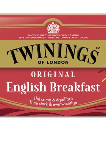 Twinings English breakfast envelop zwart (25 Zakjes)