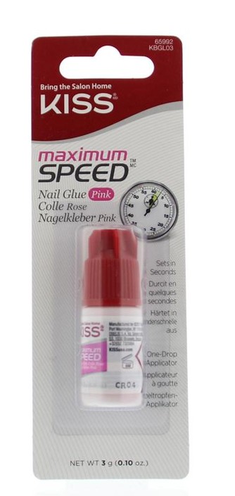 Kiss Nail glue max speed pink (1 Stuks)