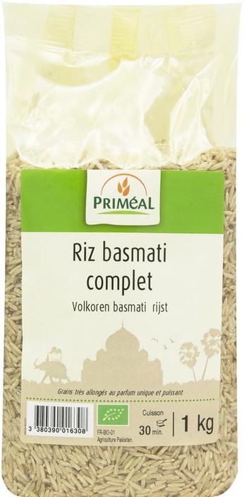 Primeal Volkoren basmati rijst bio (1 Kilogram)