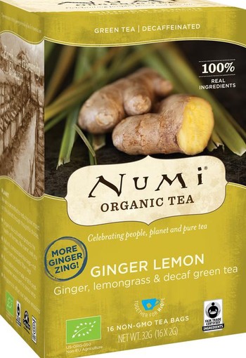 Numi Green tea ginger lemon bio (18 Zakjes)