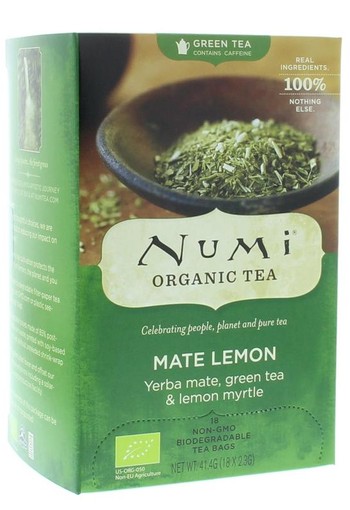 Numi Green tea mate lemon bio (18 Zakjes)