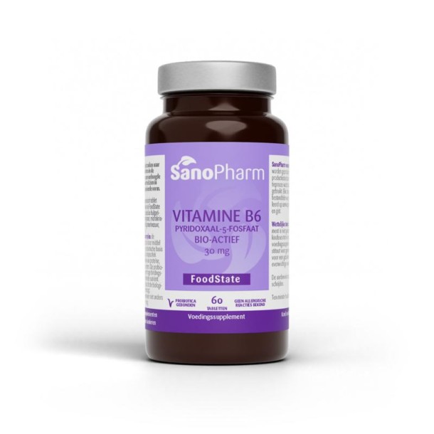 Sanopharm Vitamine B6 pyridoxaal-5-fosfaat 30 mg (60 Tabletten)