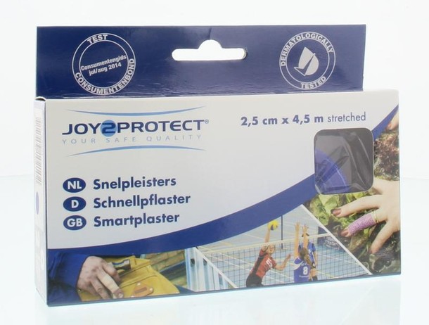 Joy2Protect Snelpleisters blauw 2.5cm x 4.5m (2 Rol)