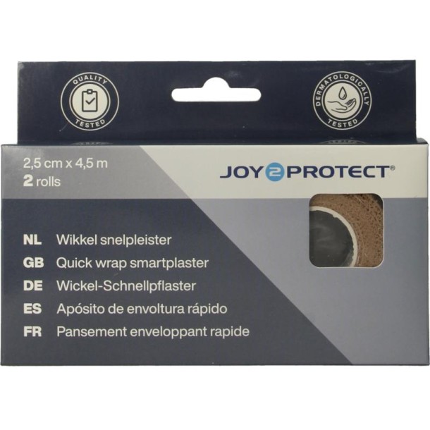 Joy2Protect Snelpleisters huidskleur 2.5cm x 4.5m (2 Rol)