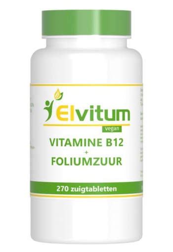 Elvitum Vitamine B12 1000mcg + foliumzuur (270 Zuigtabletten)