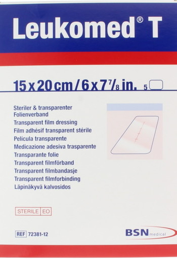 Leukomed Transparant wondverband T 15.0 x 20cm steriel (5 Stuks)