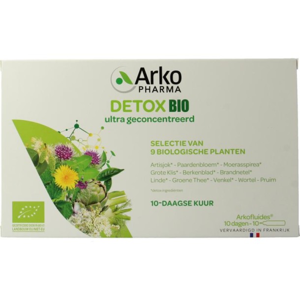 Arkofluids Detox drinkampullen 15ml bio (10 Ampullen)