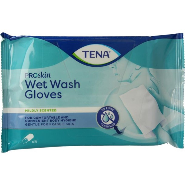 Tena Wetwash glove mild geparfumeerd (5 Stuks)