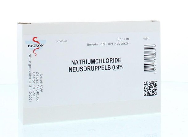 Fagron Natriumchloride neusdruppels 0.9% 10ml (5 Stuks)